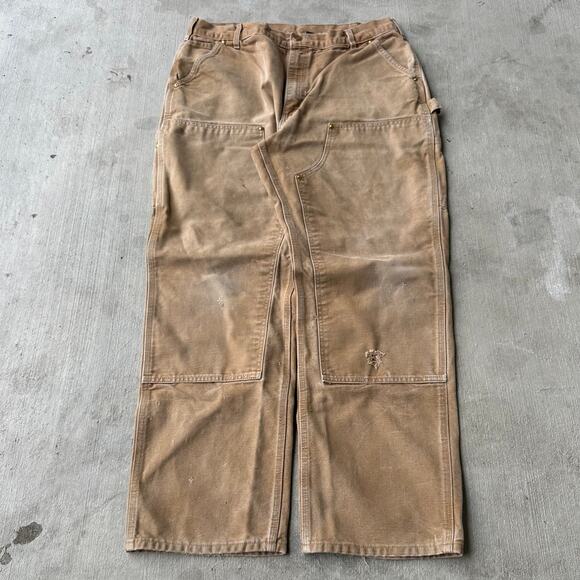 Vintage Y2K Carhartt brown double knee work wear carpenter pants - Picture 1 of 8
